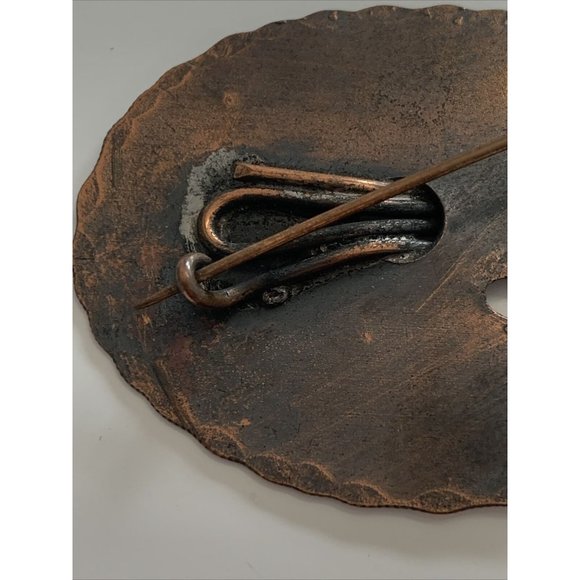 Handmade Copper Brooch Modernist Pedro Pujol Painters Pallette Pin - Picture 5 of 12